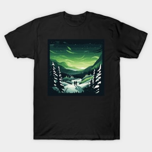 Aurora Dreams: Celestial Canvas Northern Lights Sweden T-Shirt